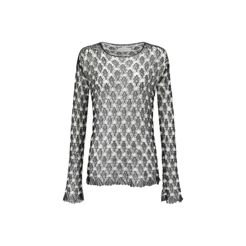 SWAYING KNIT Черные Женские Шифоновые Рубашки
