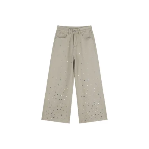 CHARM GLOW Серые Женские Джинсы