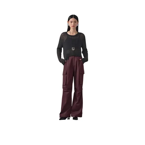 AYILIAN Карго Брюки Женские Ангора Красный