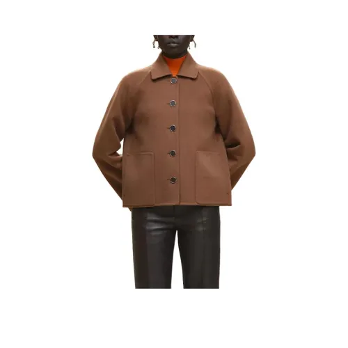 HERMES Куртки и Пальто Женские Темно-Коричневый