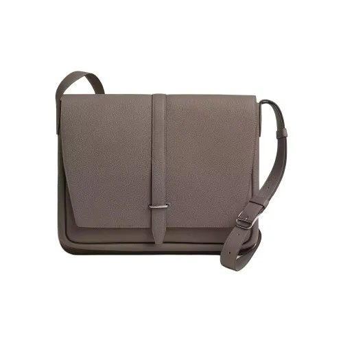 HERMES Сумка Togo из коровьей кожи сумка через плечо женская 8F цвет Gris Étain (оливково-серый)