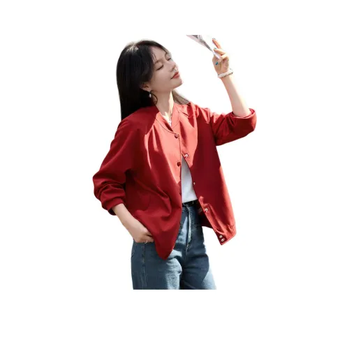 Mo Han Yi Mei Бейсбольная куртка Женская Красная