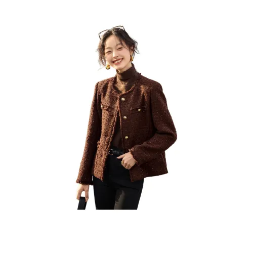 Mo Han Yi Mei Куртки и Пальто Женские Темно-Красный