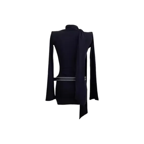 GUAILILUOLI Длинное платье с длинными рукавами женское черное