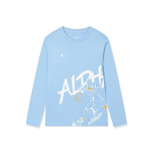 QIAODAN CUMULUS Blue Школьный возраст T Футболки