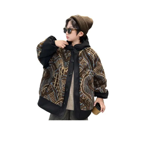 The panda is round Модный Стильный Геометрический узор С капюшоном Утолщенный Флок Детский