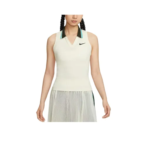 Nike Court SlamDri Майка для тренировок Женская Светлый Айвори Белый Кактус Зеленый Черный