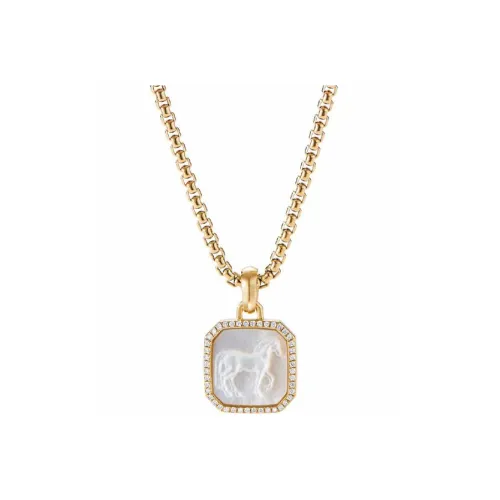 David Yurman Матиальная жемчужная 18К золото ожерелье с алмазами унисекс золото