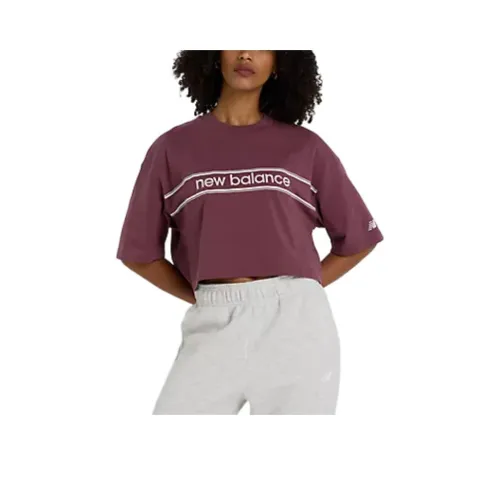 New Balance Athletics Linear T Рубашка Женская Сливовый Цвет