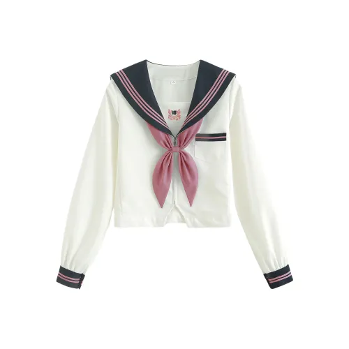 Luohua Candy Sakuragi ART Серый Длинный Sleeved Одиночная пара + Золотая рыбка Узел Женская униформа