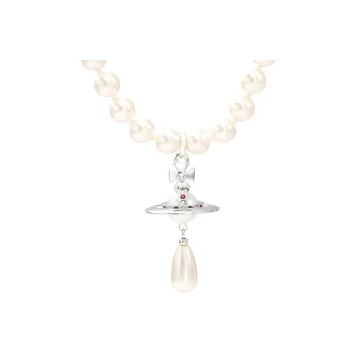 Вивьен Вествуд One Row Pearl Drop Brass Necklaces Женские