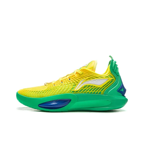 LINING JB3 Покрытие Анти-обратный поворот Низкий топ Баскетбольные кроссовки Мужской Желтый Зеленый