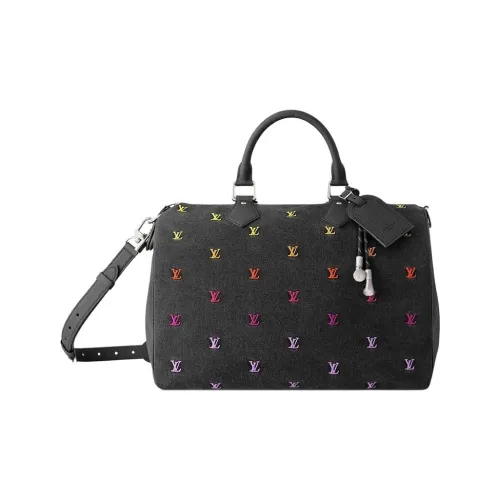 LOUIS VUITTON Speedy BLASON Деним Сумка через плечо Сумка Мужская Градиент оранжевый