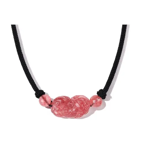 SHARK BABY Ожерелья из клубничного кварца Унисекс