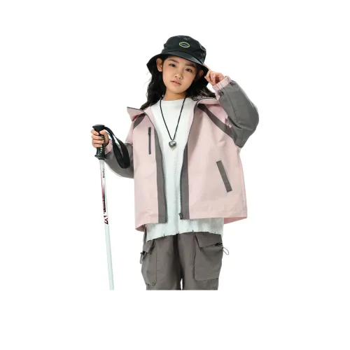 URBANSHOW Куртки Пальто Розовая кожаная для детей 3-7 лет