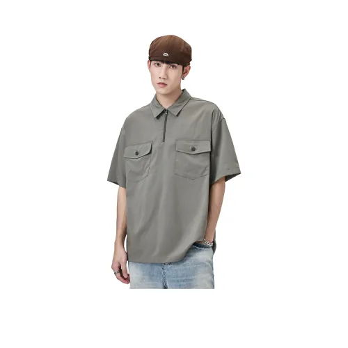 ALL IN Темно-серый Мужская T-рубашка