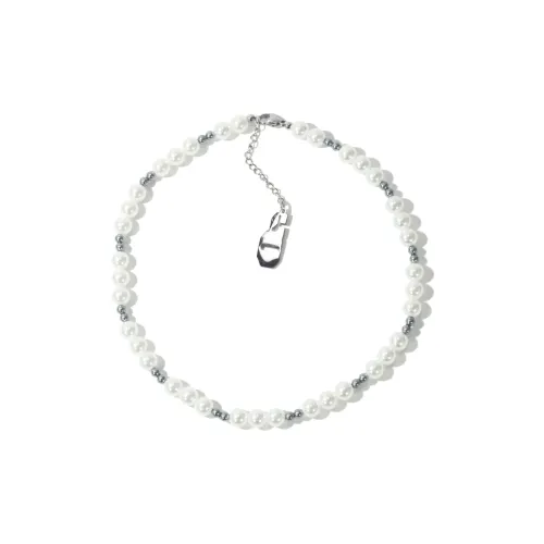 Get'em ON Серебряный Жемчужный Ожерелье с Жемчужной Раковиной Белая Раковина Жемчужное Ожерелье Унисекс