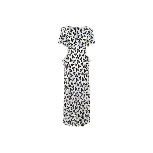 Diane von Furstenberg Короткое платье с короткими рукавами женское черное и белое