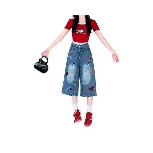 YICHEN Синие Женские Джинсовые Шорты