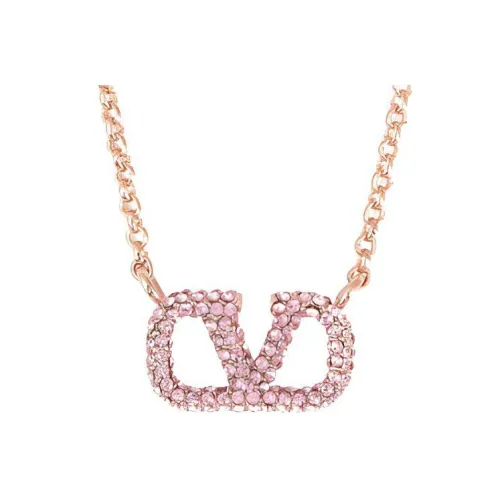 Valentino Кристалл Латунь Стекло Ожерелье Женское Розовое золото