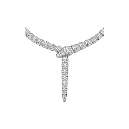 BVLGARI Serpenti Series 18К Белое золото Ожерелье Женское Серебро