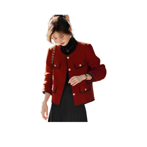 Like The Age Of Water Осенний Зимний Бархат Feel Куртка Стандартная Женская Красная