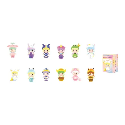 POP MART Коллаборация Edition Little Sweet Bean Animal Baby Collection Слепые коробки Один Mystery Коробка Целая коробка 12 шт