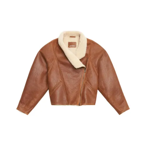 ISABEL MARANT Коньячный бренди Женские кожаные куртки
