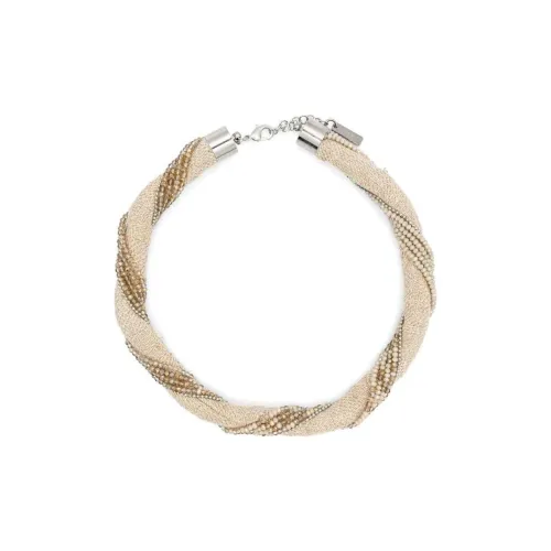 PESERICO Linen Necklaces Women's Beige