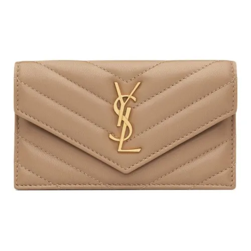 SAINT LAURENT Lambskin Картхолдер Женский Natural