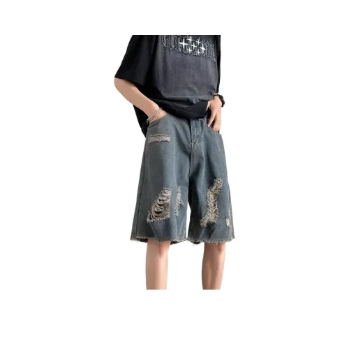 GEOGRE ALEX Blue Men's Denim Shorts GEOGRE ALEX Синий Мужские Джинсовые Шорты