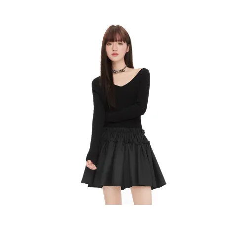 JORYAweekend Длинное платье с длинными рукавами женское черное