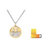 Титановое стальное ожерелье с черепом и улыбающимся лицом - золото