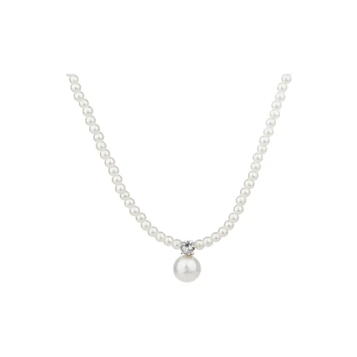 NATURALLYJOJO Искусственная жемчужина циркон ожерелья женский белый серебряный