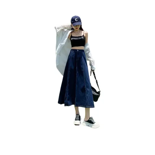 GOSO Женские джинсовые длинные юбки