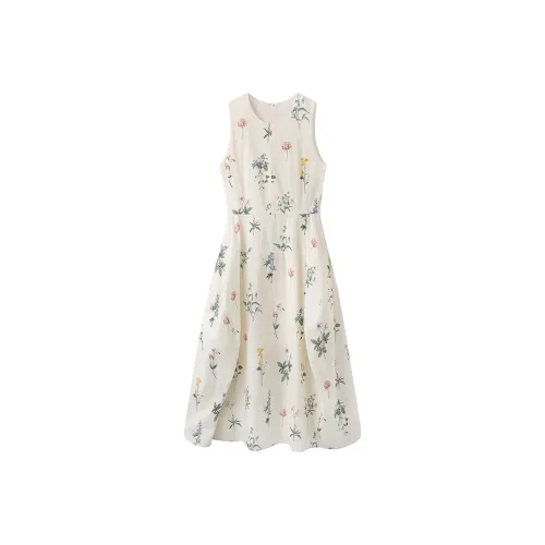 Vine Color Без рукавов Платье Женское