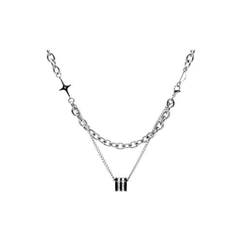 DAP Титановые стальные ожерелья унисекс серебряный черный