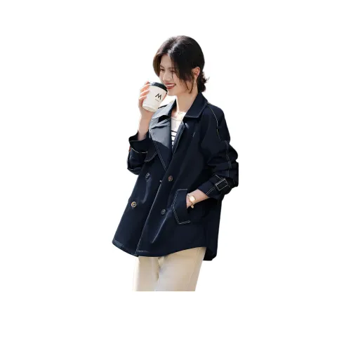 XWI Темно-синий Женский Тренч