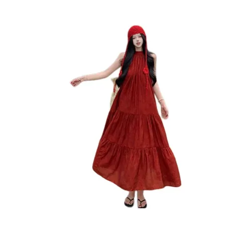 MORii Бургундские Женские Платья без рукавов