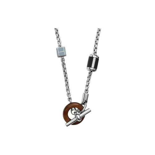 HERMES Металлические ожерелья Серебряный Мужской