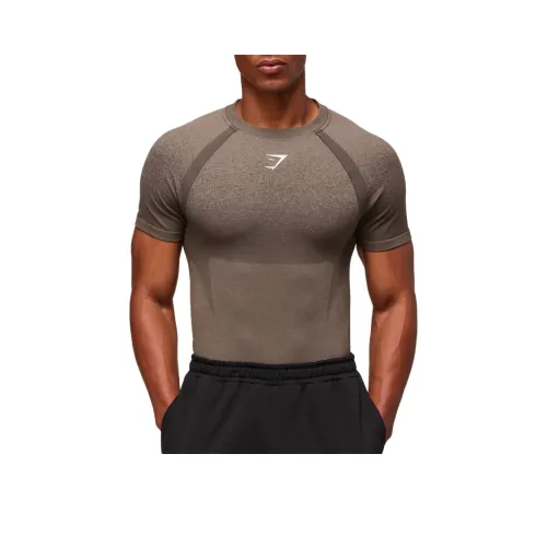 GYMSHARK Хаки Коричневый Мужская T-Рубашка