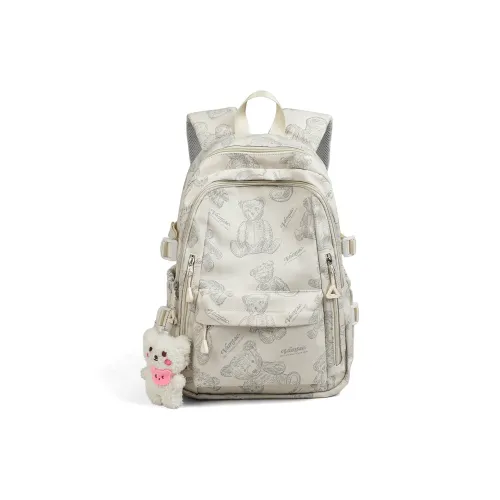 PT'SON Ткань Рюкзак Стандартный Женский Экрю Фиолетовый