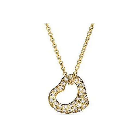 TIFFANY & CO. Подвеска Open Heart Желтое Золото 18 Карат С Паве Из Бриллиантов