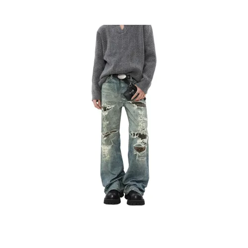 NEVER RULE Светло-синие унисекс джинсы