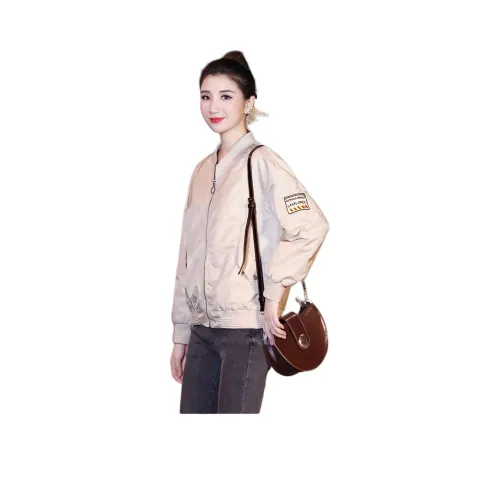 Mo Han Yi Mei Бейсбольная куртка Женские Абрикос