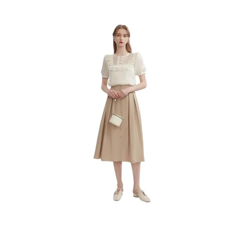 Caroline SS24 Повседневный Длинный Юбка Женские Молочно-чайный