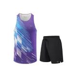 Комплект одежды (Фиолетовый топ + Черные шорты)