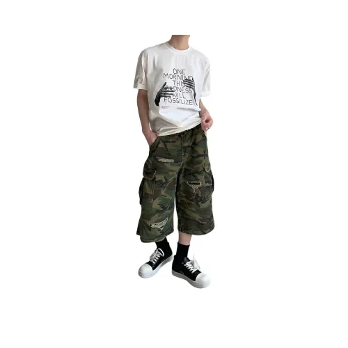 SHIQUANYI Камуфляж Унисекс Шорты Карго