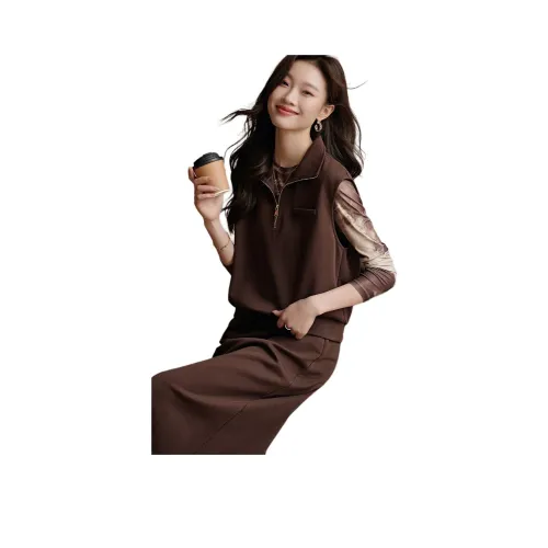 Mo Han Yi Mei Комплект с юбкой Женские Красный кофе