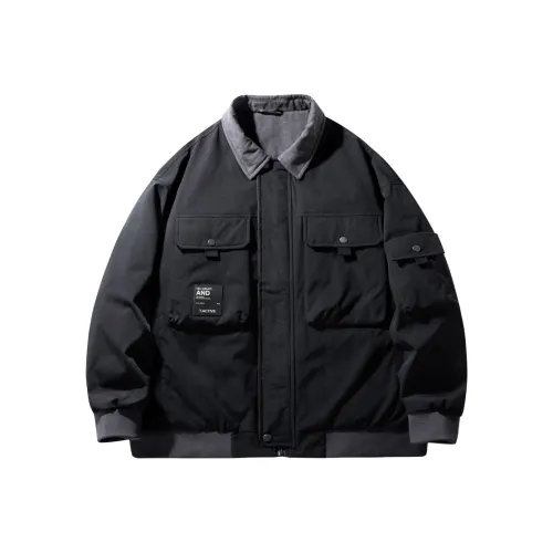 HZWH Черный Мужской Пуховик